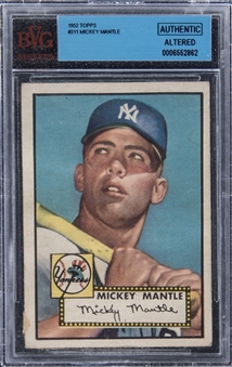 1952 Topps #311 Mickey Mantle Rookie Card – BVG Authentic